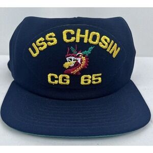 Vintage New Era USS Chosin dragon CG 65 Snapback Military Style Trucker Hat